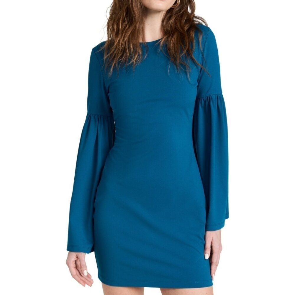New‎ Susana Monaco - S Women's Bell Sleeve Mini Dress in Peacock